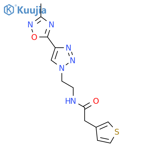 N-{2-[4-(3-methyl-1,2,4-oxadiazol-5-yl)-1H-1,2,3-triazol-1-yl]ethyl}-2-(thiophen-3-yl)acetamide structure