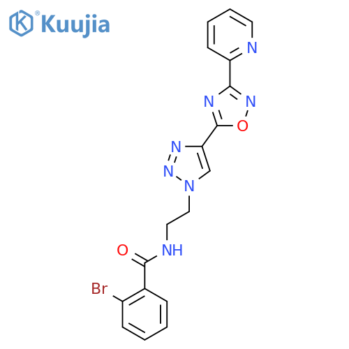 2-bromo-N-(2-{4-3-(pyridin-2-yl)-1,2,4-oxadiazol-5-yl-1H-1,2,3-triazol-1-yl}ethyl)benzamide structure