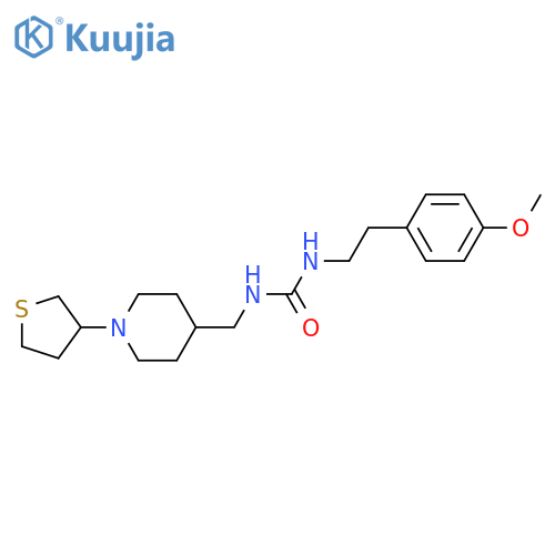 1-[2-(4-methoxyphenyl)ethyl]-3-{[1-(thiolan-3-yl)piperidin-4-yl]methyl}urea structure