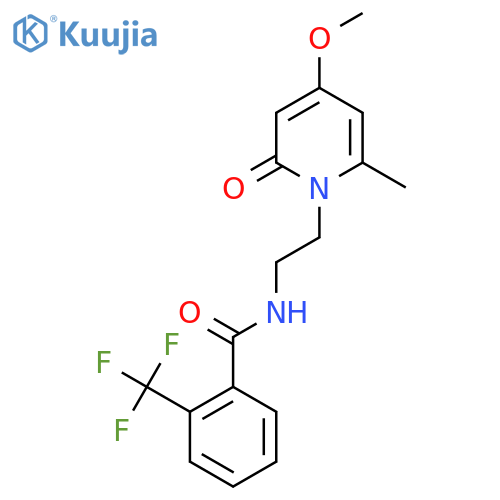 N-[2-(4-methoxy-6-methyl-2-oxo-1,2-dihydropyridin-1-yl)ethyl]-2-(trifluoromethyl)benzamide structure