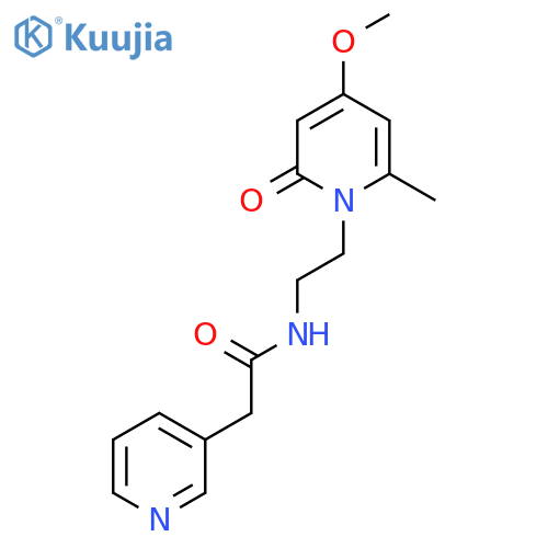 N-[2-(4-methoxy-6-methyl-2-oxo-1,2-dihydropyridin-1-yl)ethyl]-2-(pyridin-3-yl)acetamide structure