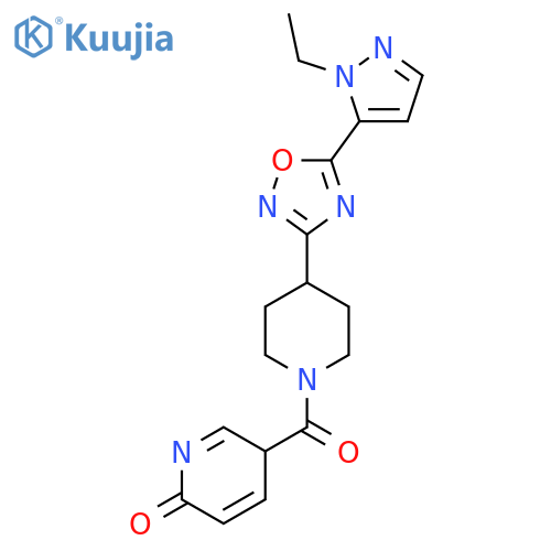 5-{4-5-(1-ethyl-1H-pyrazol-5-yl)-1,2,4-oxadiazol-3-ylpiperidine-1-carbonyl}-1,2-dihydropyridin-2-one structure
