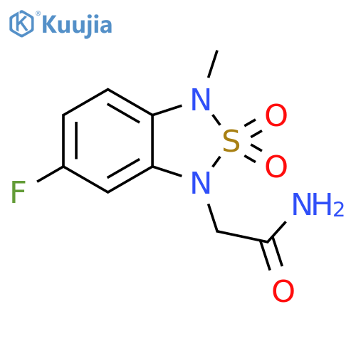 2-(6-fluoro-3-methyl-2,2-dioxo-1,3-dihydro-2lambda6,1,3-benzothiadiazol-1-yl)acetamide structure