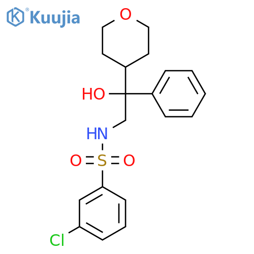 3-chloro-N-[2-hydroxy-2-(oxan-4-yl)-2-phenylethyl]benzene-1-sulfonamide structure