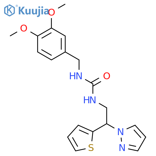 1-[(3,4-dimethoxyphenyl)methyl]-3-[2-(1H-pyrazol-1-yl)-2-(thiophen-2-yl)ethyl]urea structure