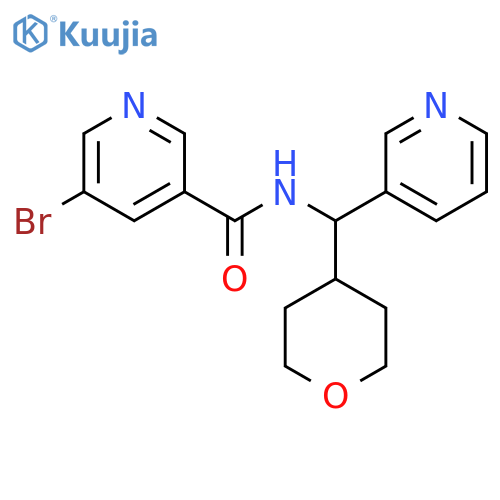 5-bromo-N-[(oxan-4-yl)(pyridin-3-yl)methyl]pyridine-3-carboxamide structure