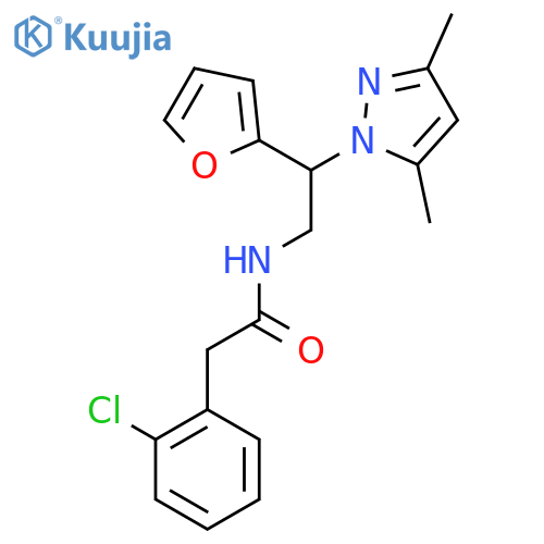 2-(2-chlorophenyl)-N-[2-(3,5-dimethyl-1H-pyrazol-1-yl)-2-(furan-2-yl)ethyl]acetamide structure
