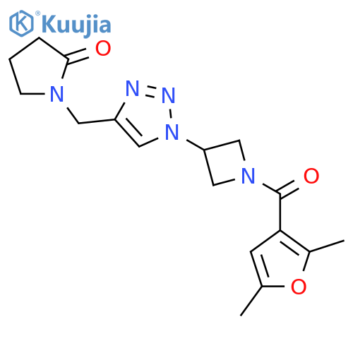 1-({1-[1-(2,5-dimethylfuran-3-carbonyl)azetidin-3-yl]-1H-1,2,3-triazol-4-yl}methyl)pyrrolidin-2-one structure