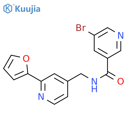 5-bromo-N-{[2-(furan-2-yl)pyridin-4-yl]methyl}pyridine-3-carboxamide structure