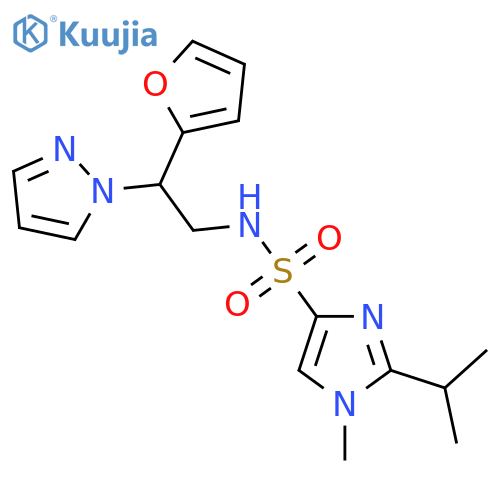 N-[2-(furan-2-yl)-2-(1H-pyrazol-1-yl)ethyl]-1-methyl-2-(propan-2-yl)-1H-imidazole-4-sulfonamide structure