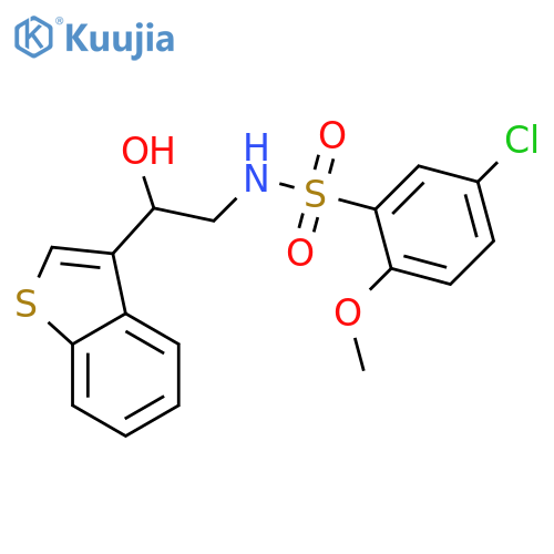 N-[2-(1-benzothiophen-3-yl)-2-hydroxyethyl]-5-chloro-2-methoxybenzene-1-sulfonamide structure