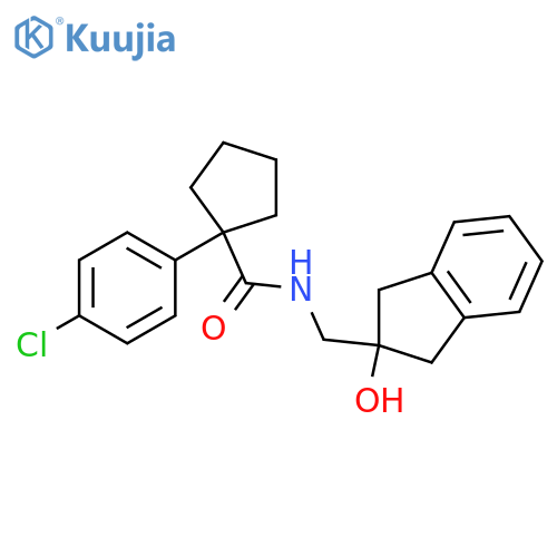 1-(4-chlorophenyl)-N-[(2-hydroxy-2,3-dihydro-1H-inden-2-yl)methyl]cyclopentane-1-carboxamide structure