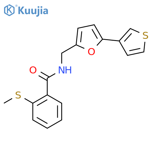2-(methylsulfanyl)-N-{5-(thiophen-3-yl)furan-2-ylmethyl}benzamide structure