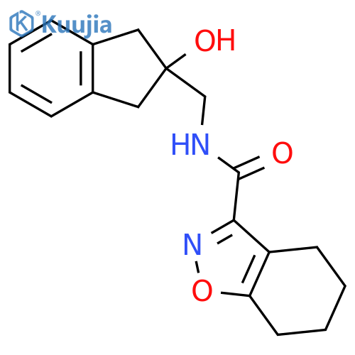 N-[(2-hydroxy-2,3-dihydro-1H-inden-2-yl)methyl]-4,5,6,7-tetrahydro-1,2-benzoxazole-3-carboxamide structure