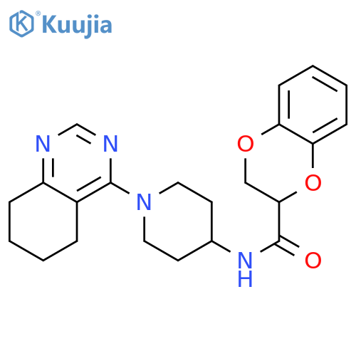 N-[1-(5,6,7,8-tetrahydroquinazolin-4-yl)piperidin-4-yl]-2,3-dihydro-1,4-benzodioxine-2-carboxamide structure