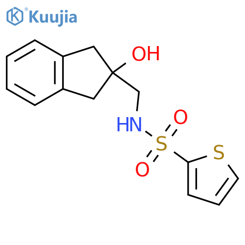 N-[(2-hydroxy-2,3-dihydro-1H-inden-2-yl)methyl]thiophene-2-sulfonamide structure