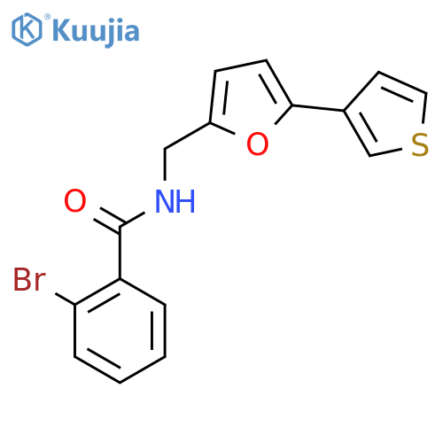2-bromo-N-{5-(thiophen-3-yl)furan-2-ylmethyl}benzamide structure