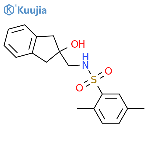 N-[(2-hydroxy-2,3-dihydro-1H-inden-2-yl)methyl]-2,5-dimethylbenzene-1-sulfonamide structure