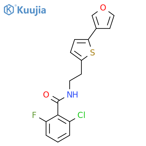 2-chloro-6-fluoro-N-{2-5-(furan-3-yl)thiophen-2-ylethyl}benzamide structure