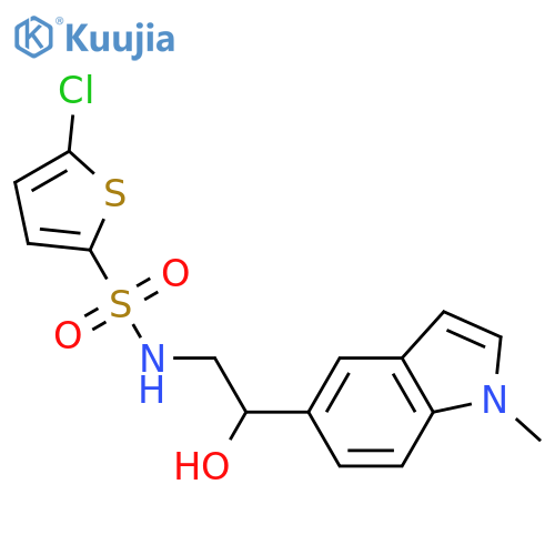 5-chloro-N-[2-hydroxy-2-(1-methyl-1H-indol-5-yl)ethyl]thiophene-2-sulfonamide structure