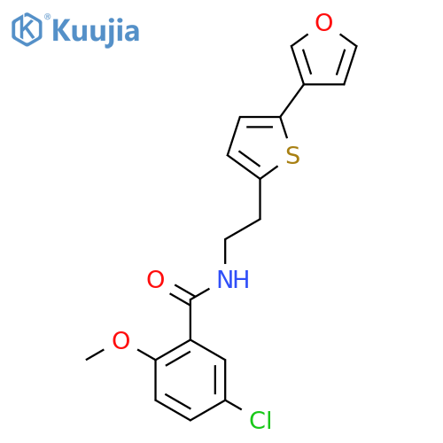5-chloro-N-{2-5-(furan-3-yl)thiophen-2-ylethyl}-2-methoxybenzamide structure