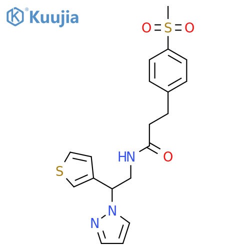 3-(4-methanesulfonylphenyl)-N-2-(1H-pyrazol-1-yl)-2-(thiophen-3-yl)ethylpropanamide structure
