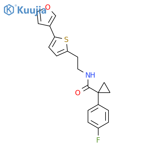 1-(4-fluorophenyl)-N-{2-5-(furan-3-yl)thiophen-2-ylethyl}cyclopropane-1-carboxamide structure