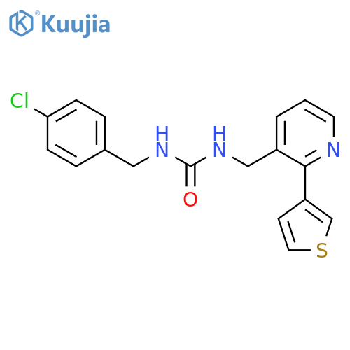 1-(4-chlorophenyl)methyl-3-{2-(thiophen-3-yl)pyridin-3-ylmethyl}urea structure