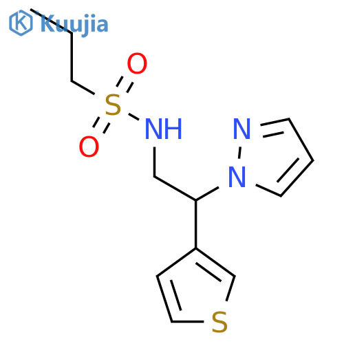 N-2-(1H-pyrazol-1-yl)-2-(thiophen-3-yl)ethylpropane-1-sulfonamide structure
