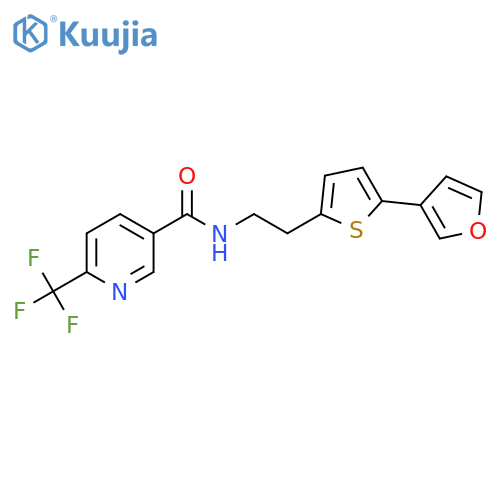 N-{2-5-(furan-3-yl)thiophen-2-ylethyl}-6-(trifluoromethyl)pyridine-3-carboxamide structure