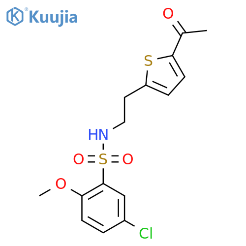 N-[2-(5-acetylthiophen-2-yl)ethyl]-5-chloro-2-methoxybenzene-1-sulfonamide structure
