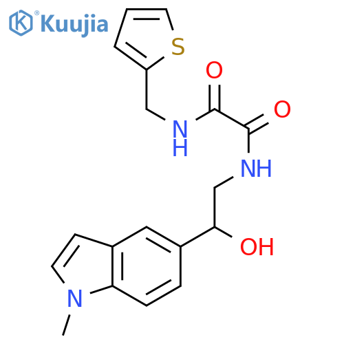N-[2-hydroxy-2-(1-methyl-1H-indol-5-yl)ethyl]-N'-[(thiophen-2-yl)methyl]ethanediamide structure