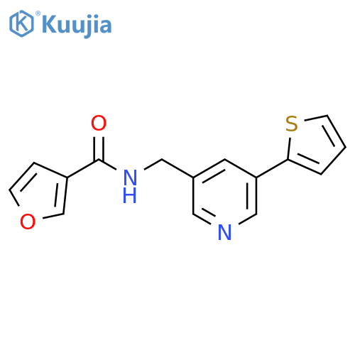 N-{[5-(thiophen-2-yl)pyridin-3-yl]methyl}furan-3-carboxamide structure