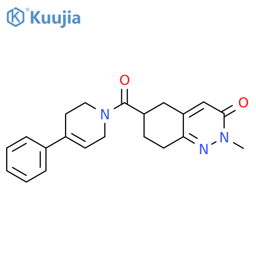 2-methyl-6-(4-phenyl-1,2,3,6-tetrahydropyridine-1-carbonyl)-2,3,5,6,7,8-hexahydrocinnolin-3-one structure