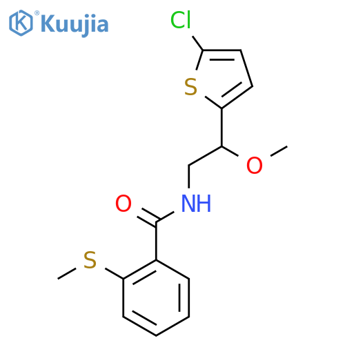 N-[2-(5-chlorothiophen-2-yl)-2-methoxyethyl]-2-(methylsulfanyl)benzamide structure