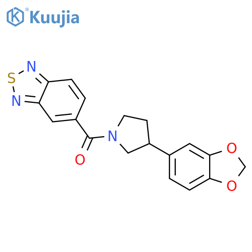 5-[3-(2H-1,3-benzodioxol-5-yl)pyrrolidine-1-carbonyl]-2,1,3-benzothiadiazole structure