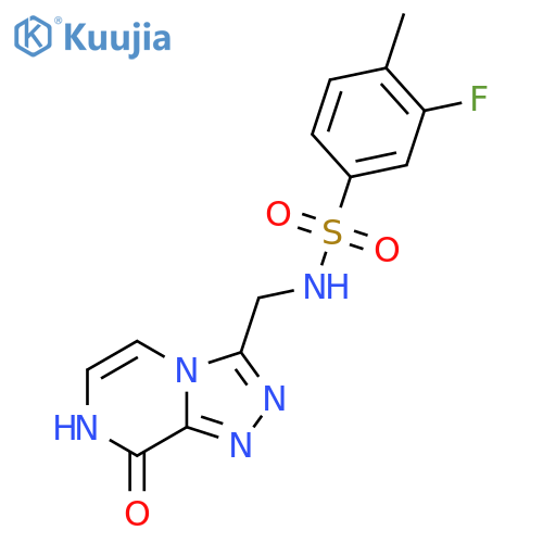 3-fluoro-N-({8-hydroxy-1,2,4triazolo4,3-apyrazin-3-yl}methyl)-4-methylbenzene-1-sulfonamide structure