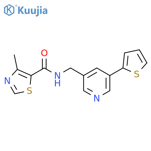 4-methyl-N-{[5-(thiophen-2-yl)pyridin-3-yl]methyl}-1,3-thiazole-5-carboxamide structure