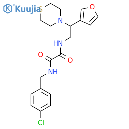N'-(4-chlorophenyl)methyl-N-2-(furan-3-yl)-2-(thiomorpholin-4-yl)ethylethanediamide structure