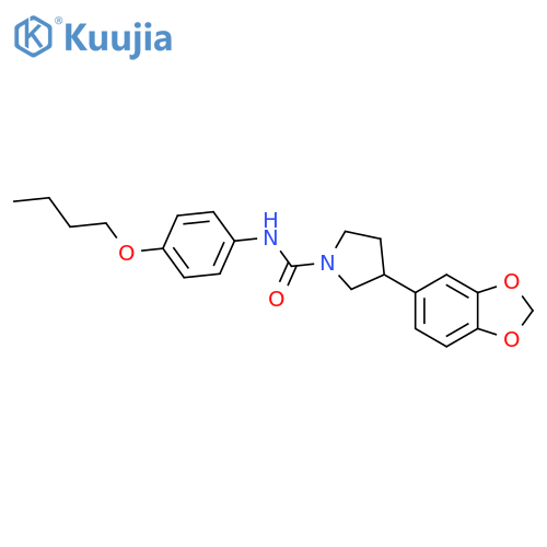 3-(2H-1,3-benzodioxol-5-yl)-N-(4-butoxyphenyl)pyrrolidine-1-carboxamide structure
