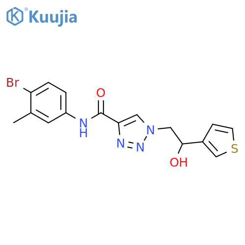 N-(4-bromo-3-methylphenyl)-1-[2-hydroxy-2-(thiophen-3-yl)ethyl]-1H-1,2,3-triazole-4-carboxamide structure