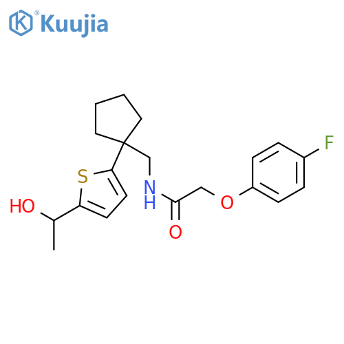 2-(4-fluorophenoxy)-N-({1-[5-(1-hydroxyethyl)thiophen-2-yl]cyclopentyl}methyl)acetamide structure