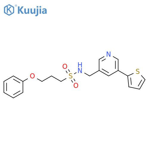 3-phenoxy-N-{5-(thiophen-2-yl)pyridin-3-ylmethyl}propane-1-sulfonamide structure