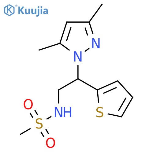 N-[2-(3,5-dimethyl-1H-pyrazol-1-yl)-2-(thiophen-2-yl)ethyl]methanesulfonamide structure
