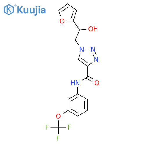 1-[2-(furan-2-yl)-2-hydroxyethyl]-N-[3-(trifluoromethoxy)phenyl]-1H-1,2,3-triazole-4-carboxamide structure
