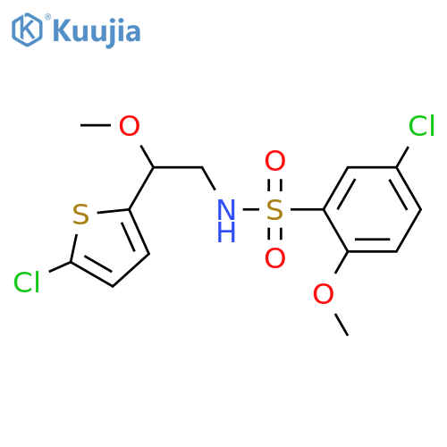 5-chloro-N-[2-(5-chlorothiophen-2-yl)-2-methoxyethyl]-2-methoxybenzene-1-sulfonamide structure