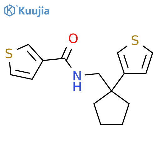 N-{[1-(thiophen-3-yl)cyclopentyl]methyl}thiophene-3-carboxamide structure