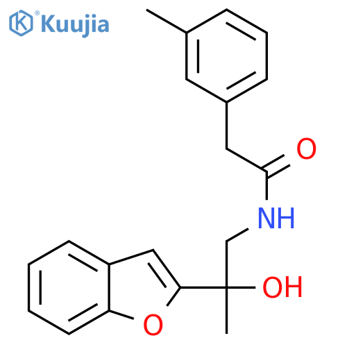 N-[2-(1-benzofuran-2-yl)-2-hydroxypropyl]-2-(3-methylphenyl)acetamide structure