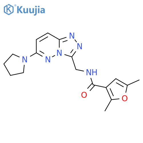 2,5-dimethyl-N-{[6-(pyrrolidin-1-yl)-[1,2,4]triazolo[4,3-b]pyridazin-3-yl]methyl}furan-3-carboxamide structure