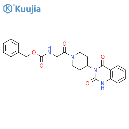 benzyl N-{2-[4-(2,4-dioxo-1,2,3,4-tetrahydroquinazolin-3-yl)piperidin-1-yl]-2-oxoethyl}carbamate structure